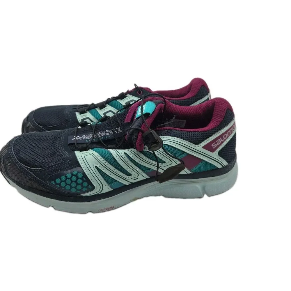 Salomon X-Mission 2 Women’s Trail Running Shoes Black Mint Burgundy US 9.5